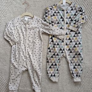 H&M cotton patterned jersey jumpsuits